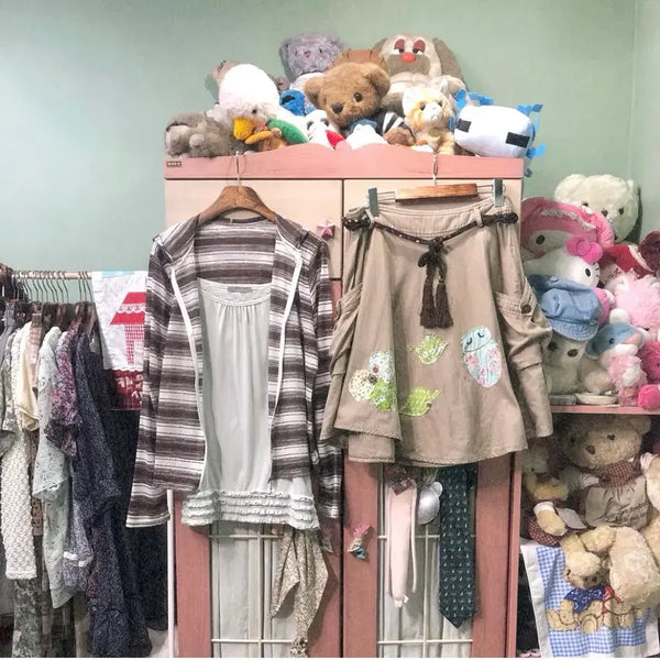 [BUNJANG] Kamome Sancho Handmade Patch Coordi Set Mori Girl / 카모메산장 패치 코디세트 모리걸