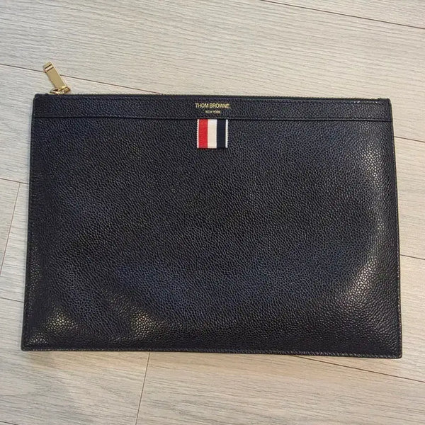 [BUNJANG] Thom Browne Leather Tricolor Stripe Clutch Bag / 톰브라운 레더 삼선 클러치백