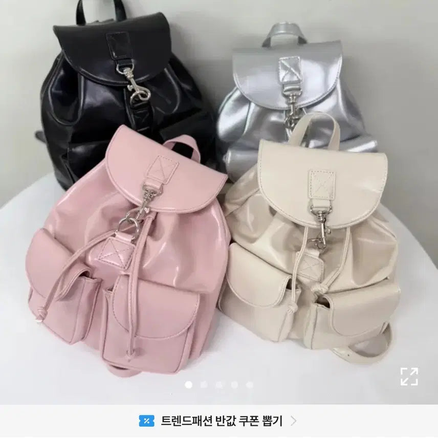 [BUNJANG] Ablie Glossy Backpack Silver / 에이블리 글로시 백팩 팝니당