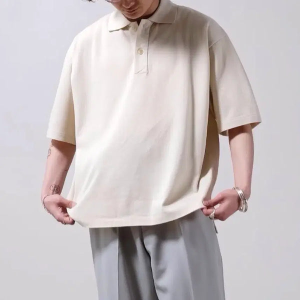 [BUNJANG] AURALEE Super Fine Cotton Pique Big Polo Ivory / 오라리 슈퍼파인 코튼 폴로 카라티 피케티 아이보리