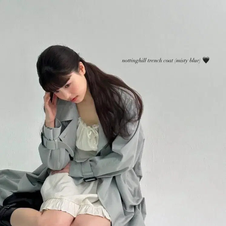 [BUNJANG] Archive J2U Notting Hill Trench Coat Misty Blue / 아카이브제이투유 노팅힐 트렌치 코트 미스티블루
