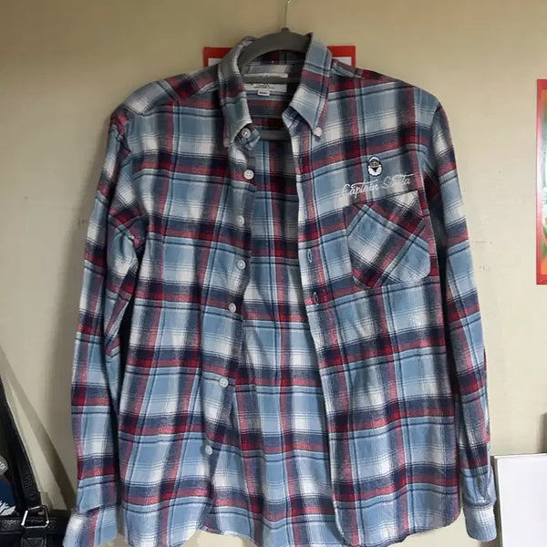 [BUNJANG] Captain Santa Check Flannel Shirt - Small / 캡틴 산타 체크 플란넬 셔츠 스몰 사이즈