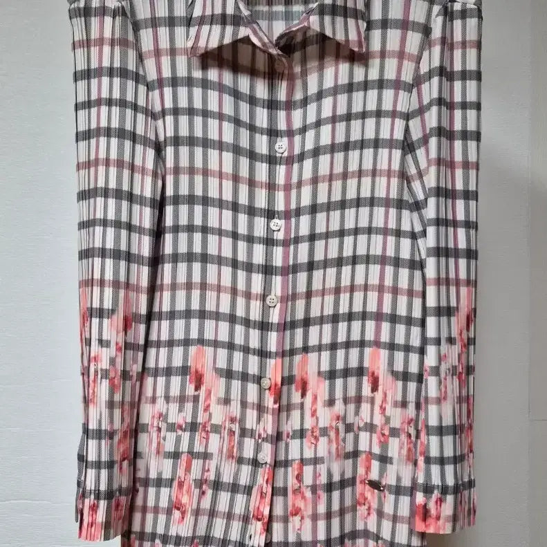[BUNJANG] Daks Check Pleated Blouse / 닥스 체크 플리츠 블라우스