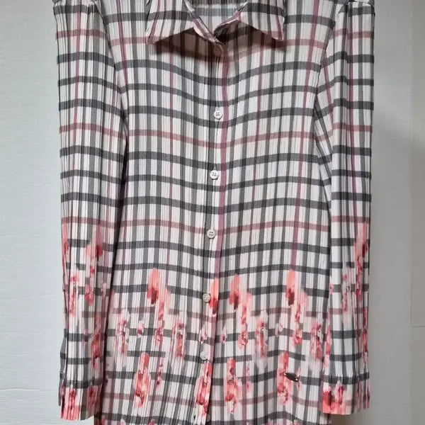 [BUNJANG] Daks Check Pleated Blouse / 닥스 체크 플리츠 블라우스