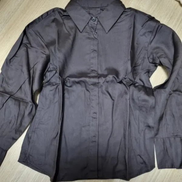 [BUNJANG] Dark Brown Women's Shirt Size 90 / 여성 어두운 브라운 셔츠 90