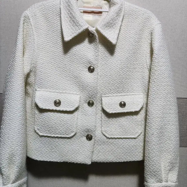 [BUNJANG] CC Collect Ivory Tweed Crop Jacket / CC collect 씨씨콜렉트 아이보리 트위드 크롭자켓 55