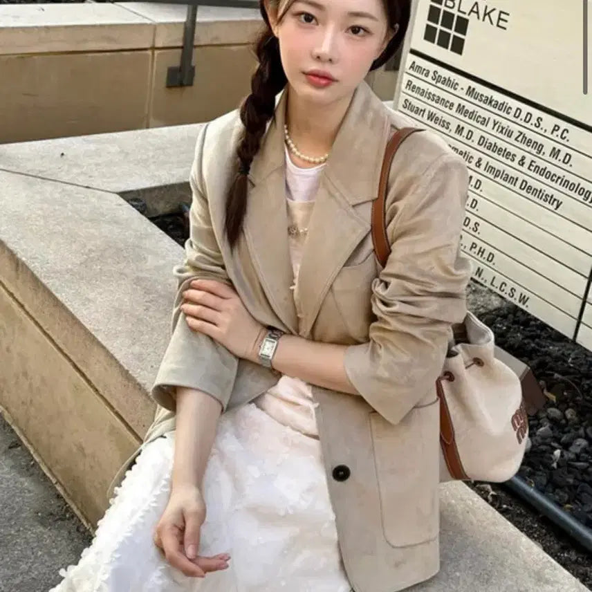 [BUNJANG] On & On Suede Jacket Sand S / 온앤온 스웨이드 자켓 샌드 s(55)