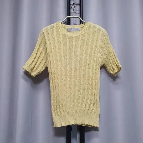 [BUNJANG] 8seconds Cable Knit Polo Summer Knit / 에잇세컨즈 반팔 꽈배기 폴로 썸머 니트