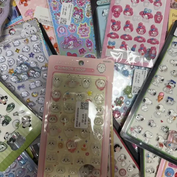 [BUNJANG] Bong Bong Drop Stickers, 3D Stickers, Vintage Style Stickers / (5+5)봉봉드롭스티커, 씰스티커, 3D스티커, 고전문구 스티커
