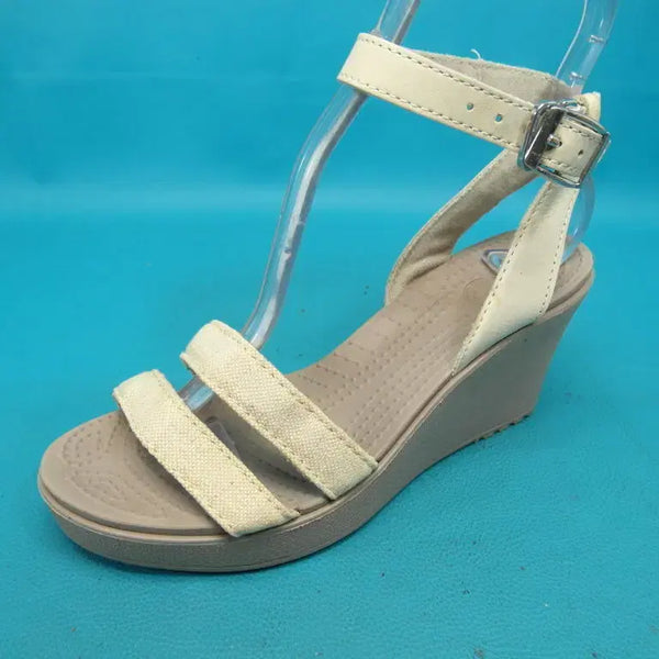 [BUNJANG] Crocs Leigh Wedge Sandals / 230~235/r2-940/크록스 레이 웨지 샌들/구제특별시