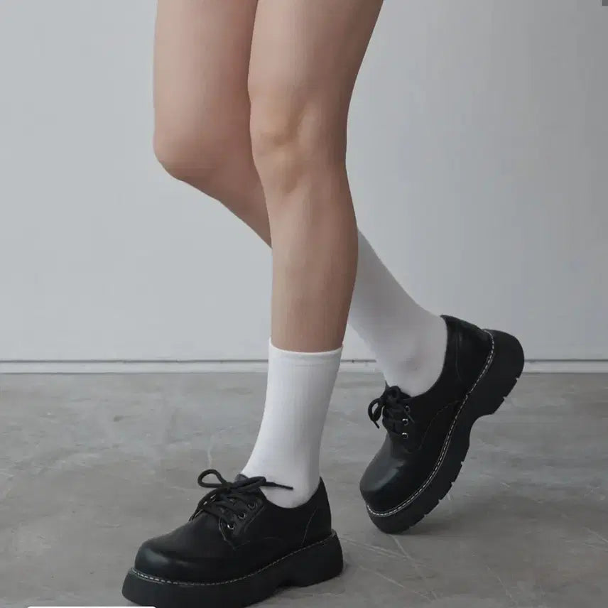 [BUNJANG] Salt & Chocolate Round Toe Stitch Lace-Up Loafers / 솔트앤초콜릿 라운드토 스티치 레이스업 로퍼