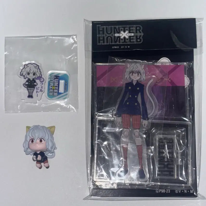 [BUNJANG] Hunter x Hunter x Shimamura Neferpitou Mini Acrylic Stand & Hugcot Figure Bundle / 헌터x헌터 네페르피트 시마무라 콜라보 미니 아크릴 스탠드 허그코트 피규어 일괄