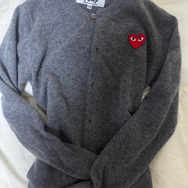 [BUNJANG] Comme des Garçons PLAY Cardigan Grey / 꼼데가르송 플레이 가디건 그레이