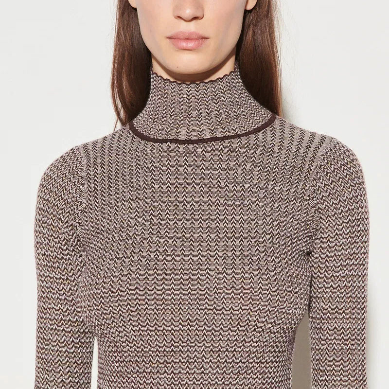 [BUNJANG] Sandro High Neck Jacquard Wool Knit / SANDRO 산드로 하이넥 자카드 울 니트 1
