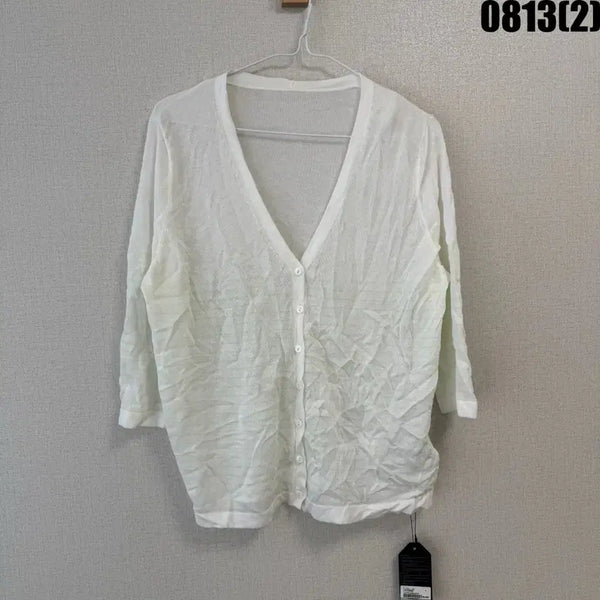 [BUNJANG] White V-Neck Cardigan (Free Size) / 화이트 브이넥 가디건 F