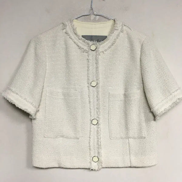 [BUNJANG] GCUT Half Sleeve Tweed Jacket / 22 GCUT 지컷 반팔 트위드 자켓 55