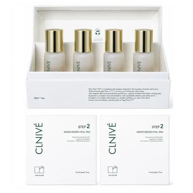 [BUNJANG] Cliveth Essence Skin Emulsification Program Essence 30ml (4 Bottles) + Hyalpad (2 Boxes) / 끌리베 에센스 피부유화프로그램 에센스 30ml 4병+히알패드2박스