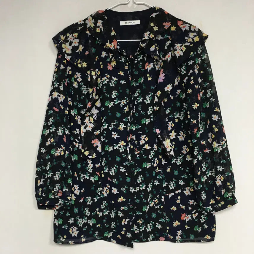 [BUNJANG] Beanpole Ladies Ruffle Flower Blouse / 빈폴 레이디스 러플 플라워 블라우스 90