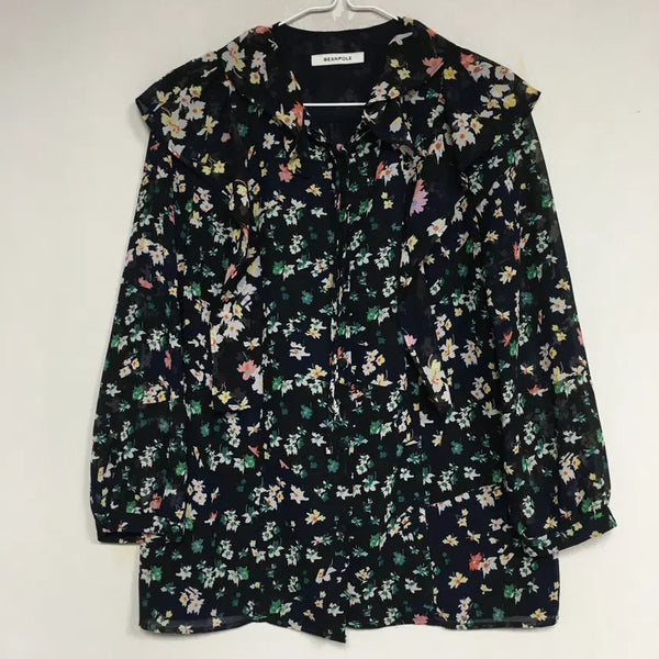 [BUNJANG] Beanpole Ladies Ruffle Flower Blouse / 빈폴 레이디스 러플 플라워 블라우스 90