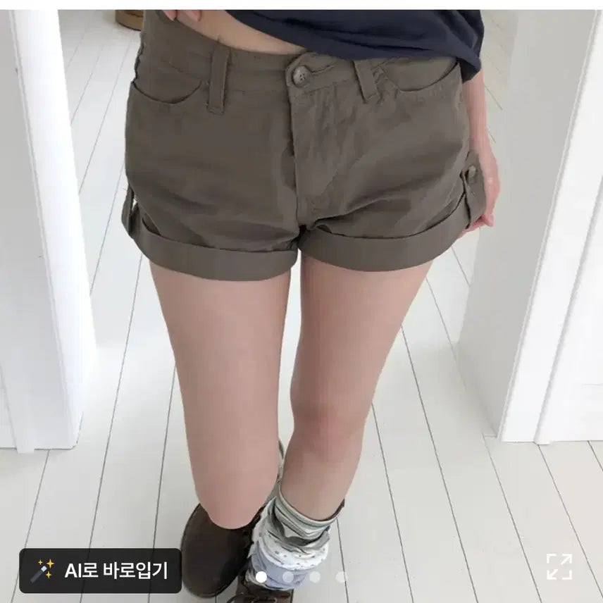 [BUNJANG] Wonder Wonder Roll-up Short Pants / 원더원더 롤업 숏 팬츠