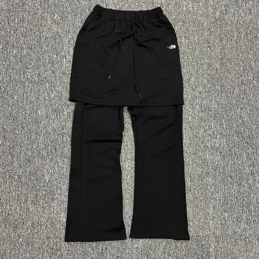 [BUNJANG] Nice Ghost Club Layered Black Pants OS / 나이스고스트클럽 레이어드 블랙 팬츠 OS