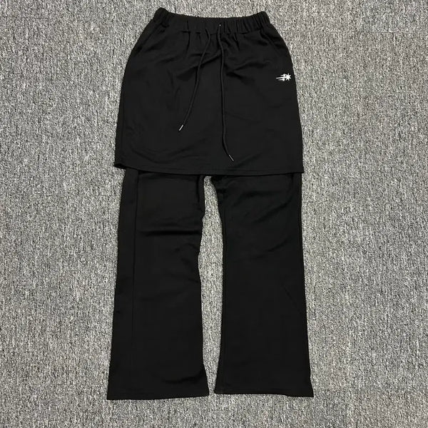 [BUNJANG] Nice Ghost Club Layered Black Pants OS / 나이스고스트클럽 레이어드 블랙 팬츠 OS
