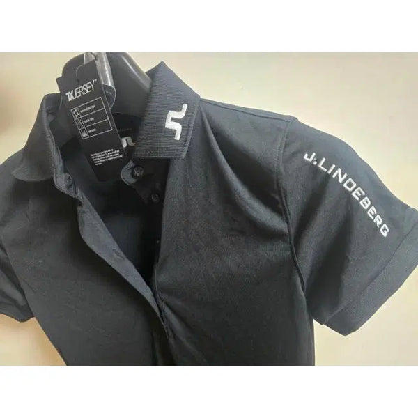 [BUNJANG] J.Lindeberg Women's Short Sleeve Black Golf Shirt - Size S / 제이린드버그 여성 반팔 블랙 S사이즈 골프웨어 셔츠