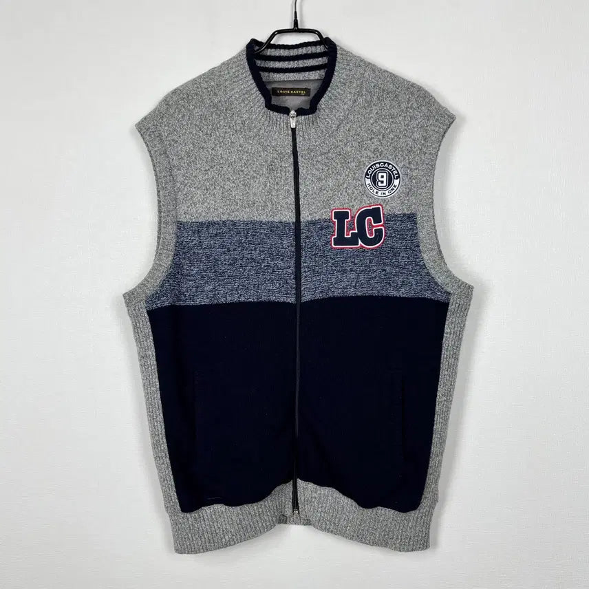 [BUNJANG] Louis Castel Grey Windproof Wool Knit Vest / 루이까스텔 방풍 울 니트 조끼 베스트 남110 2XL 라덴 빈티지