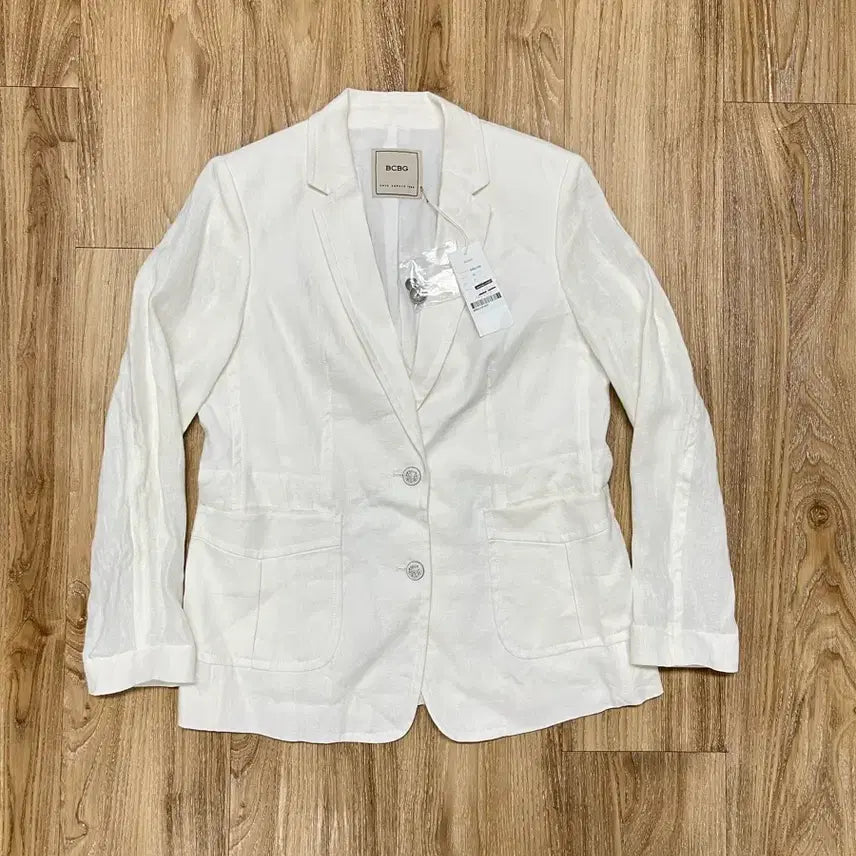 [BUNJANG] BCBG White Linen Blazer / (새상품) BCBG 화이트 린넨 블레이저 77