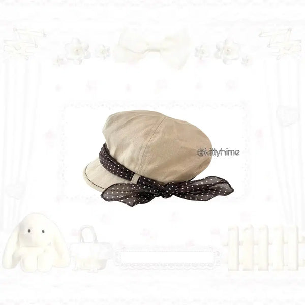 [BUNJANG] Any FAM Lovely Latte Dot Hat / any FAM 애니팜 라떼맛 러블리 도트 모자 모리 너드깔 라떼갸루 도트모자