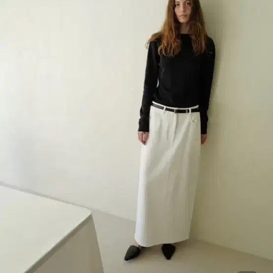 [BUNJANG] Le Septembre Le917 Claire Straight Twill Skirt / 르셉템버 르917 CLAIRE 스트레이트 트윌 스커트