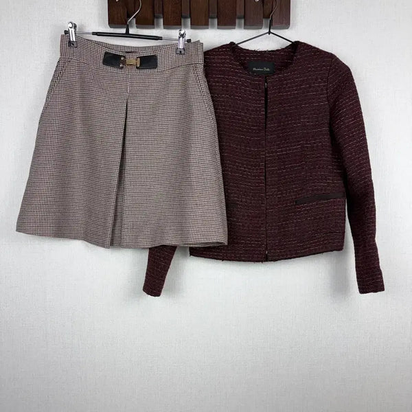 [BUNJANG] Massimo Dutti Tweed Jacket and Skirt Set / 마시모두띠 정품 셋업 트위드 자켓 /스커트