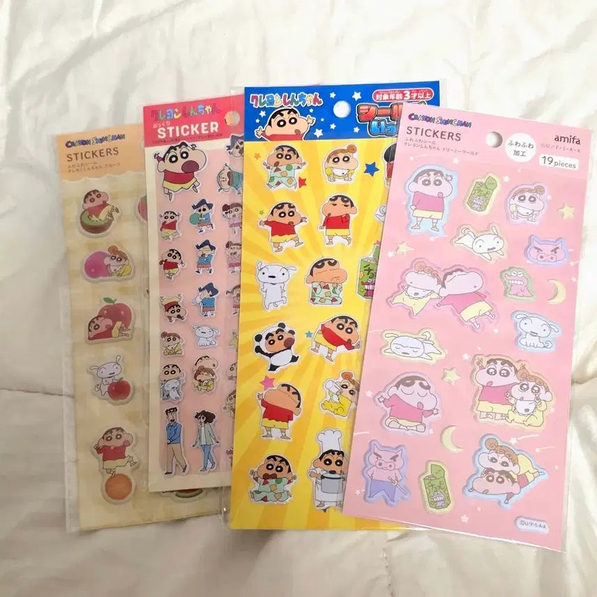 [BUNJANG] Crayon Shin-chan Epoxy Sticker 4-Set / 짱구는 못말려 크레용 신짱 에폭시 스티커 4종 세트