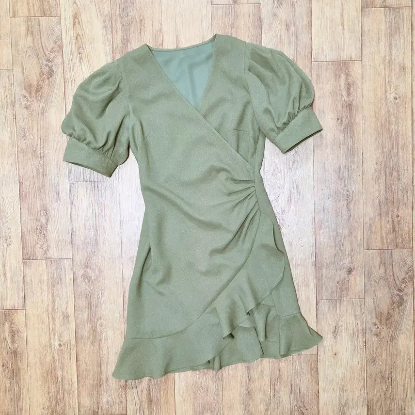 [BUNJANG] BLUMIN Shirring Wrap Dress Size 55 / 블루민(BLUMIN) 셔링 랩원피스 55 새상품