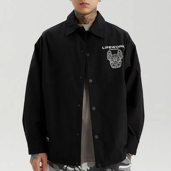 [BUNJANG] LifeWork Radok Wappen Coach Jacket / 라이프워크 바람막이 라독와펜 코치자켓 L