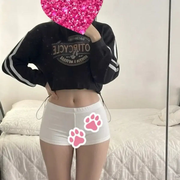 [BUNJANG] Cropped Sweatshirt / 크롭 맨투맨 착샷O