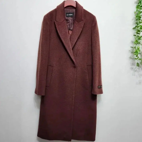 [BUNJANG] BnC Studios Cashmere Blend Long Coat - Wine (Size 85) / BnC Studios 캐시미어 블렌드 롱 코트 85 사이즈