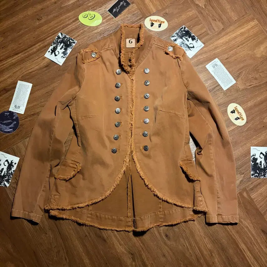 [BUNJANG] 6 BAUM Distressed Napoleon Jacket / 6 BAUM 코튼 디스트레스드 나폴레옹 자켓