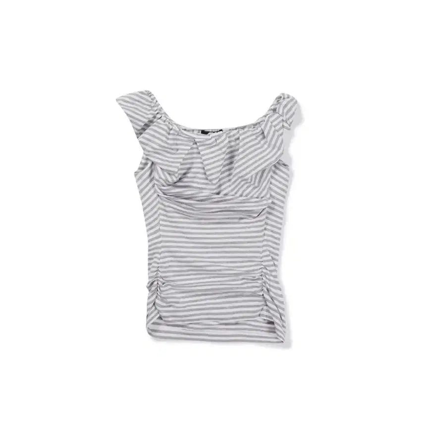 [BUNJANG] LCDCTM Stripe Off-Shoulder Top Mélange Grey MM / 새상품) 엘씨디씨티엠 스트라이프 오프 숄더 탑 멜란지 그레이 MM