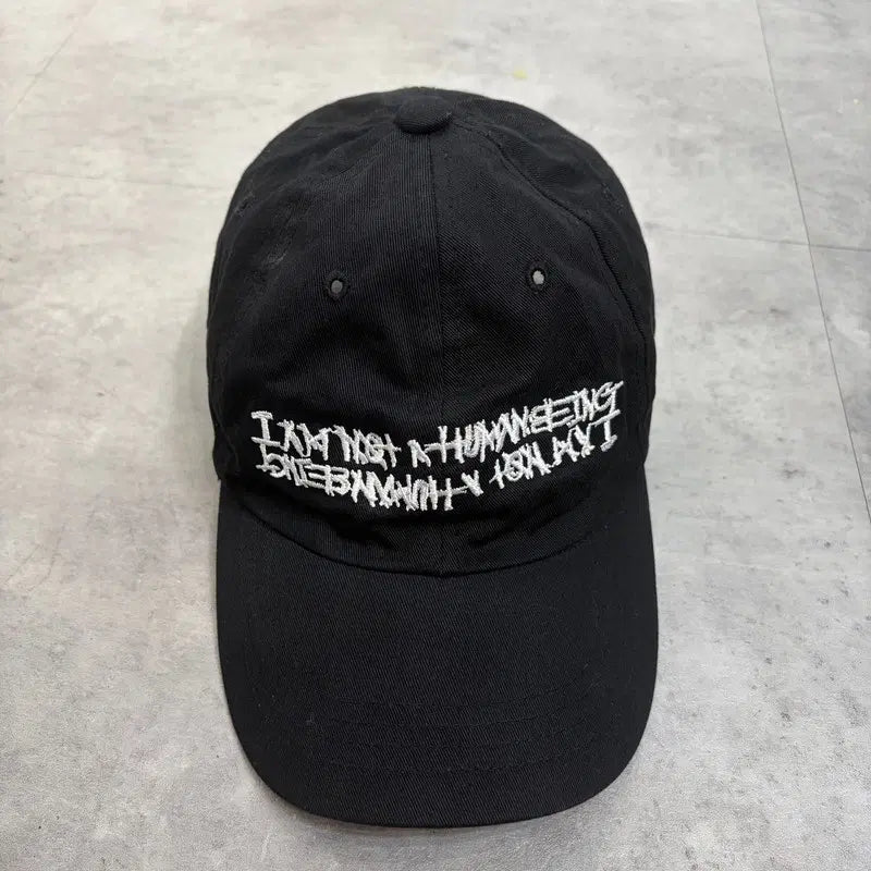 [BUNJANG] OS I'm Not a Human Being Basic Logo Ball Cap Hat Black / OS 아임낫어휴먼비잉 베이직 로고 볼캡 모자 블랙