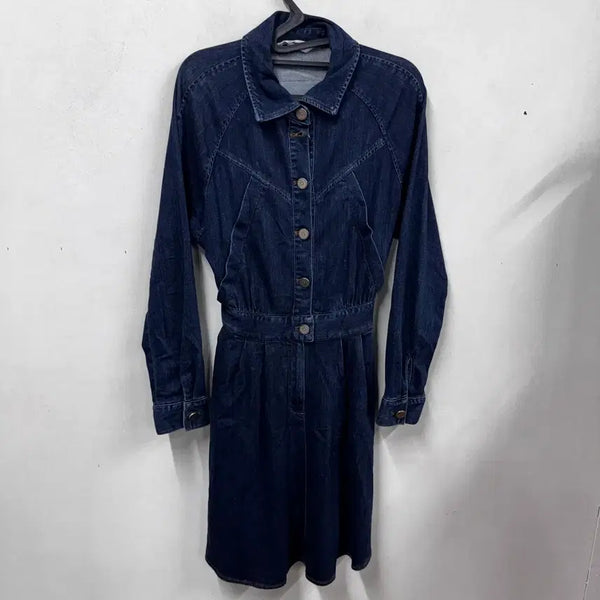 [BUNJANG] Osecon Denim Dress Spade Patch Size 44 / 오즈세컨 데님 원피스 스페이드 패치 44