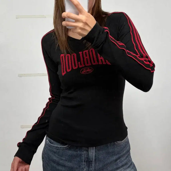 [BUNJANG] BADBLOOD Mystic Capsule V-Neck Long Sleeve Black / 배드블러드 미스틱 캡슐 브이넥 롱슬리브 블랙