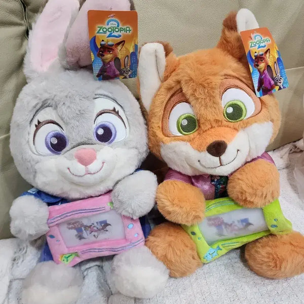 [BUNJANG] Zootopia Judy & Nick Medium Plush Set with Photo Frame / 주토피아 포토프레임 중형 인형 주디&닉 일괄 팝니다 :)
