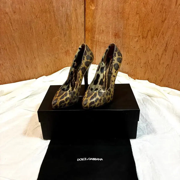 [BUNJANG] Dolce & Gabbana 2010s Leopard Snakeskin Platform Pumps / 돌체앤가바나 10s 레오파드 스네이크스킨 플랫폼 펌프스