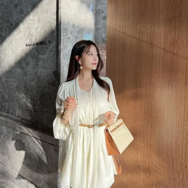 [BUNJANG] Loar Shirring Belted Dress / [로아르] Made 자체제작 : 셔링 벨티드 원피스