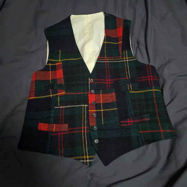 [BUNJANG] Polo Ralph Lauren Wool Patchwork Vest 46R / 폴로 울 패치워크 베스트 46R