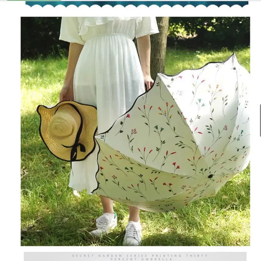 [BUNJANG] Flower Pattern Umbrella / 플라워 우양산