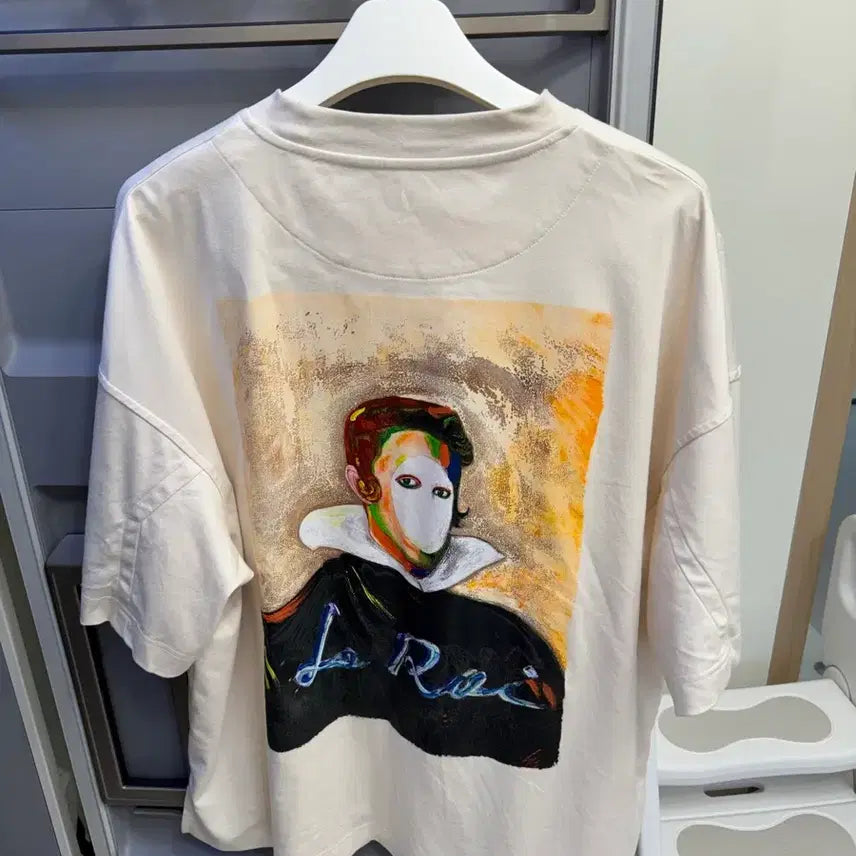 [BUNJANG] Songzio Collection Retro Painted T-Shirt Cream / 송지오 컬렉션 레트로 페인티드 티셔츠 크림색상