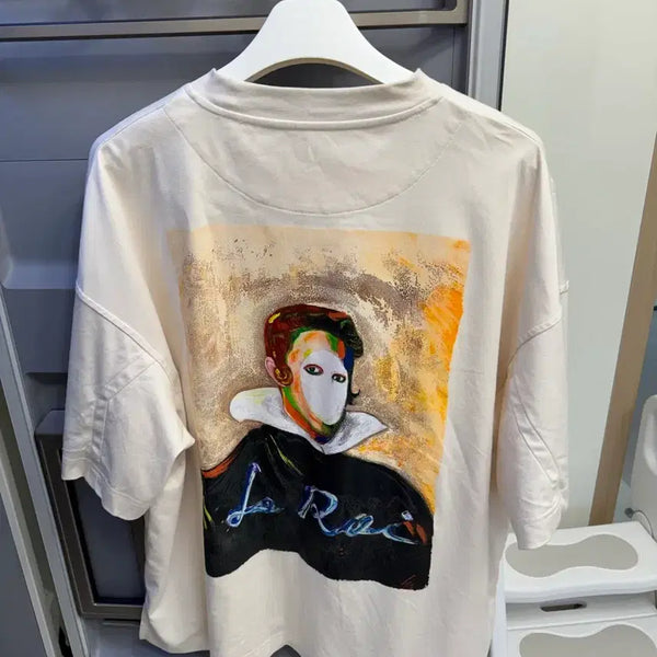 [BUNJANG] Songzio Collection Retro Painted T-Shirt Cream / 송지오 컬렉션 레트로 페인티드 티셔츠 크림색상