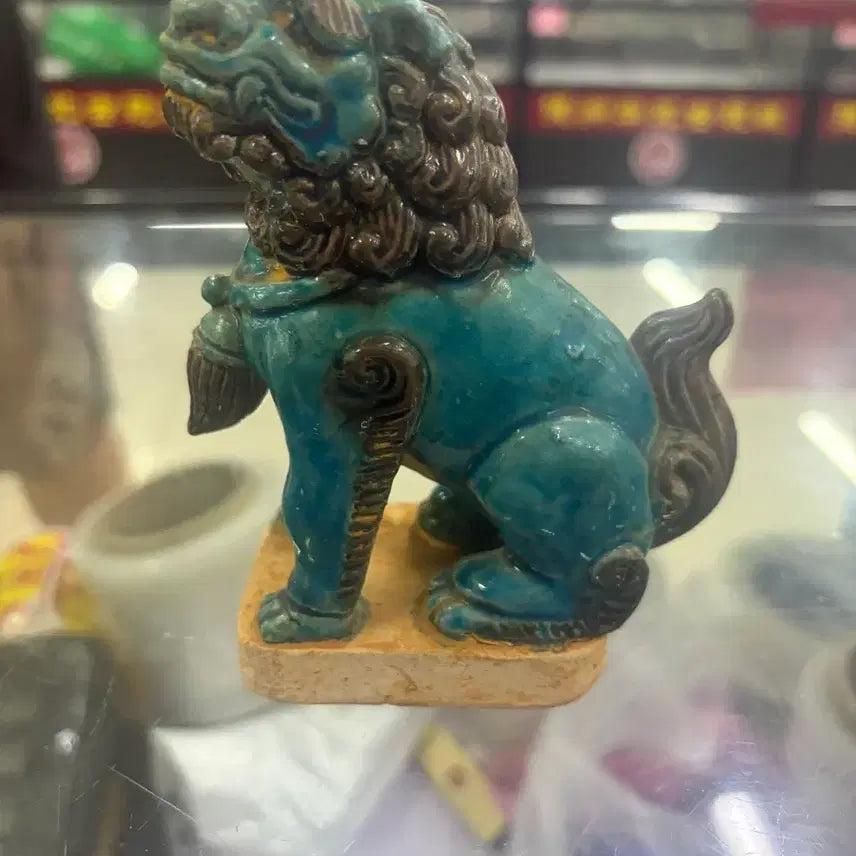 [BUNJANG] Chinese Celadon Lion Statue / 중국도자기 사자(운송시간13일)